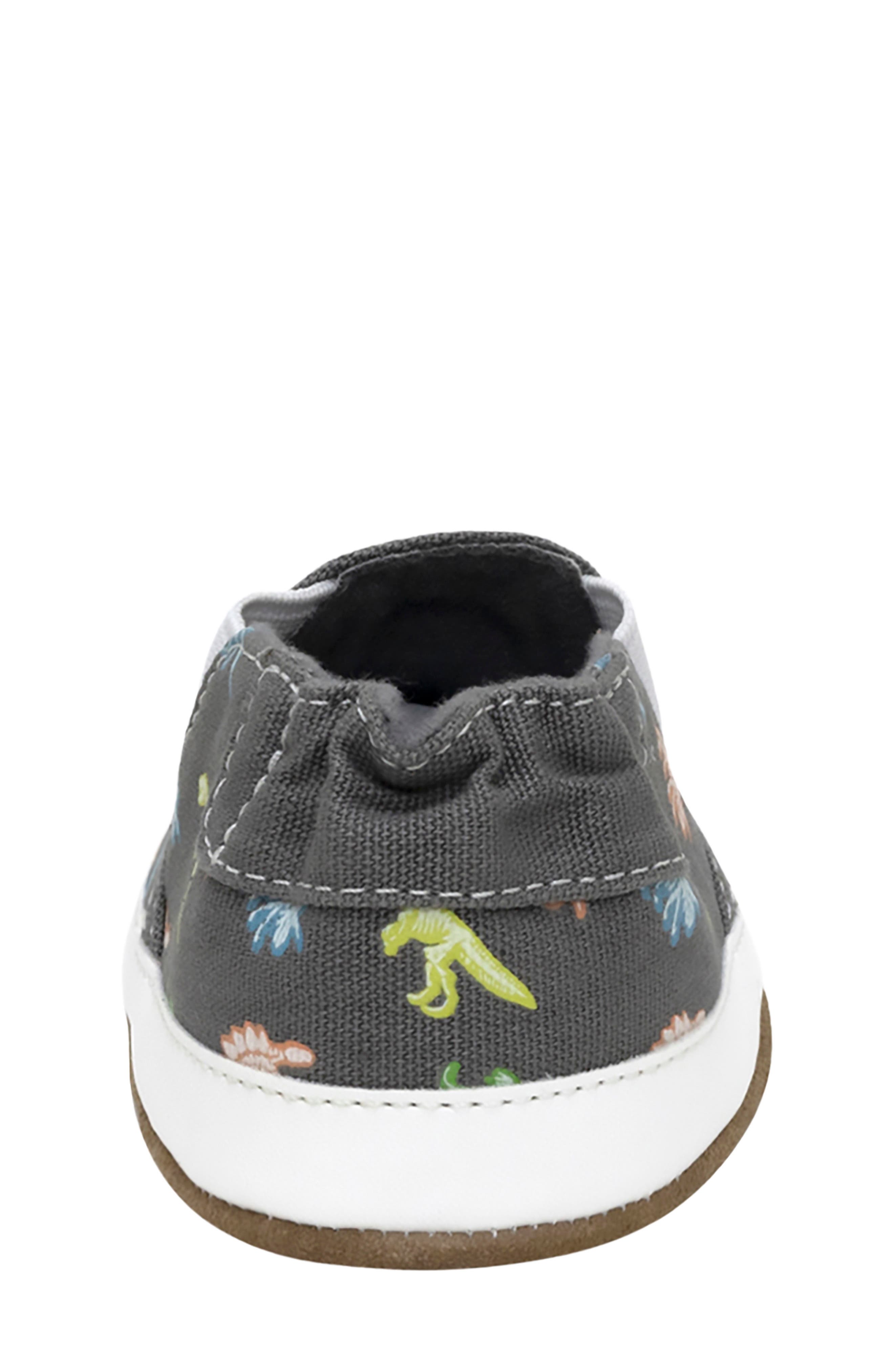 Kids' Glowing Dinos Crib Shoe, Alternate, color, CHARCOAL