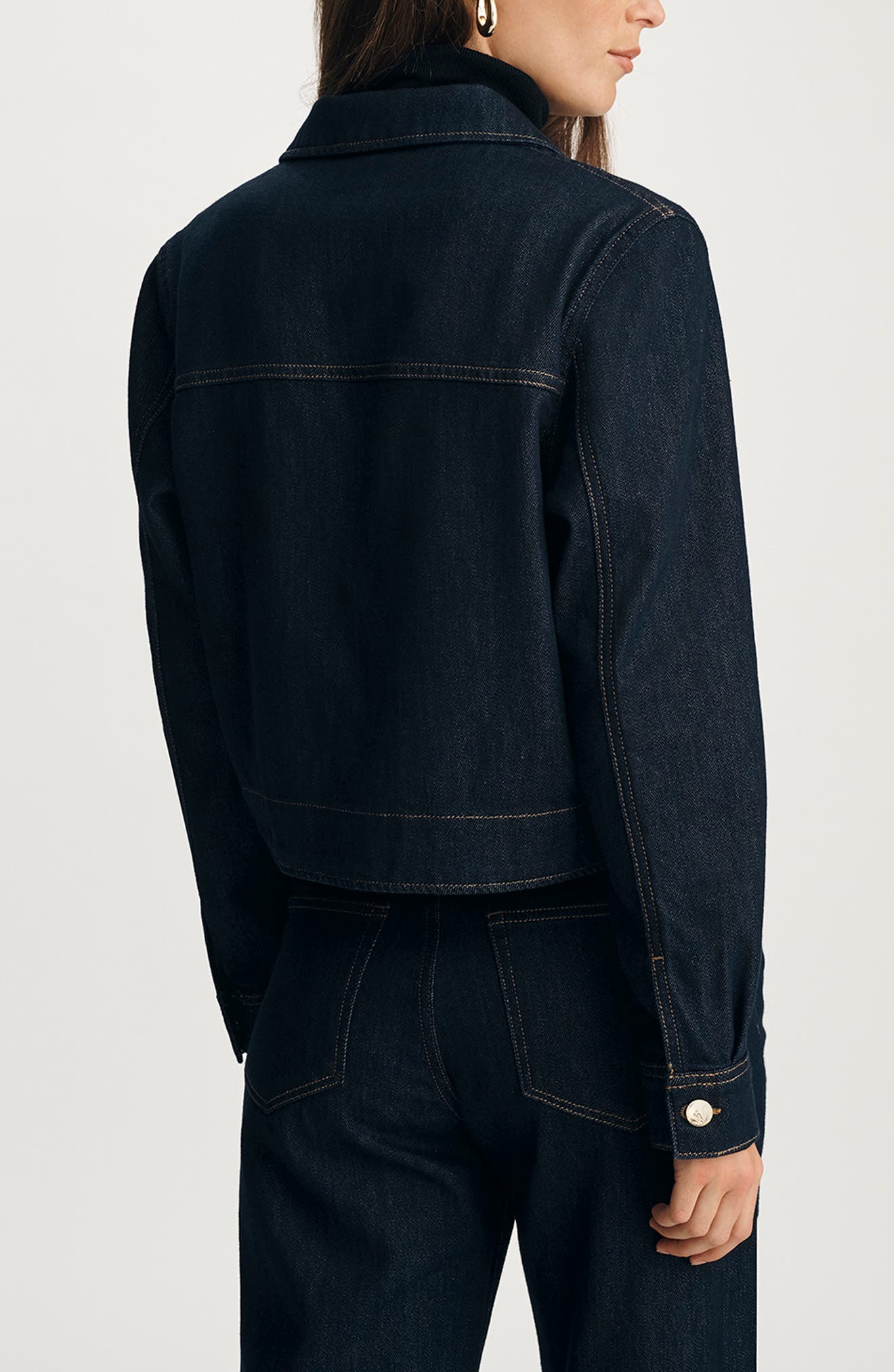 Tanya Crop Stretch Denim Jacket - image 2