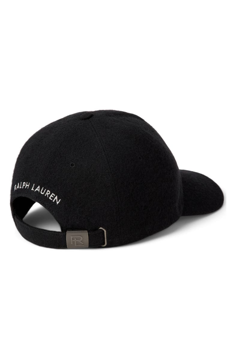 Ralph Lauren Purple Label Embroidered Cashmere Melton Adjustable Baseball Cap, Alternate, color, Polo Black