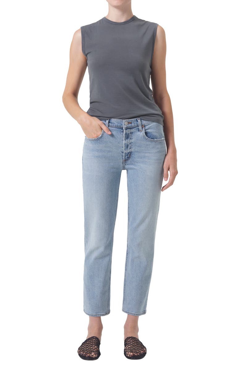 AGOLDE Kye Mid Rise Ankle Straight Leg Jeans, Alternate, color,