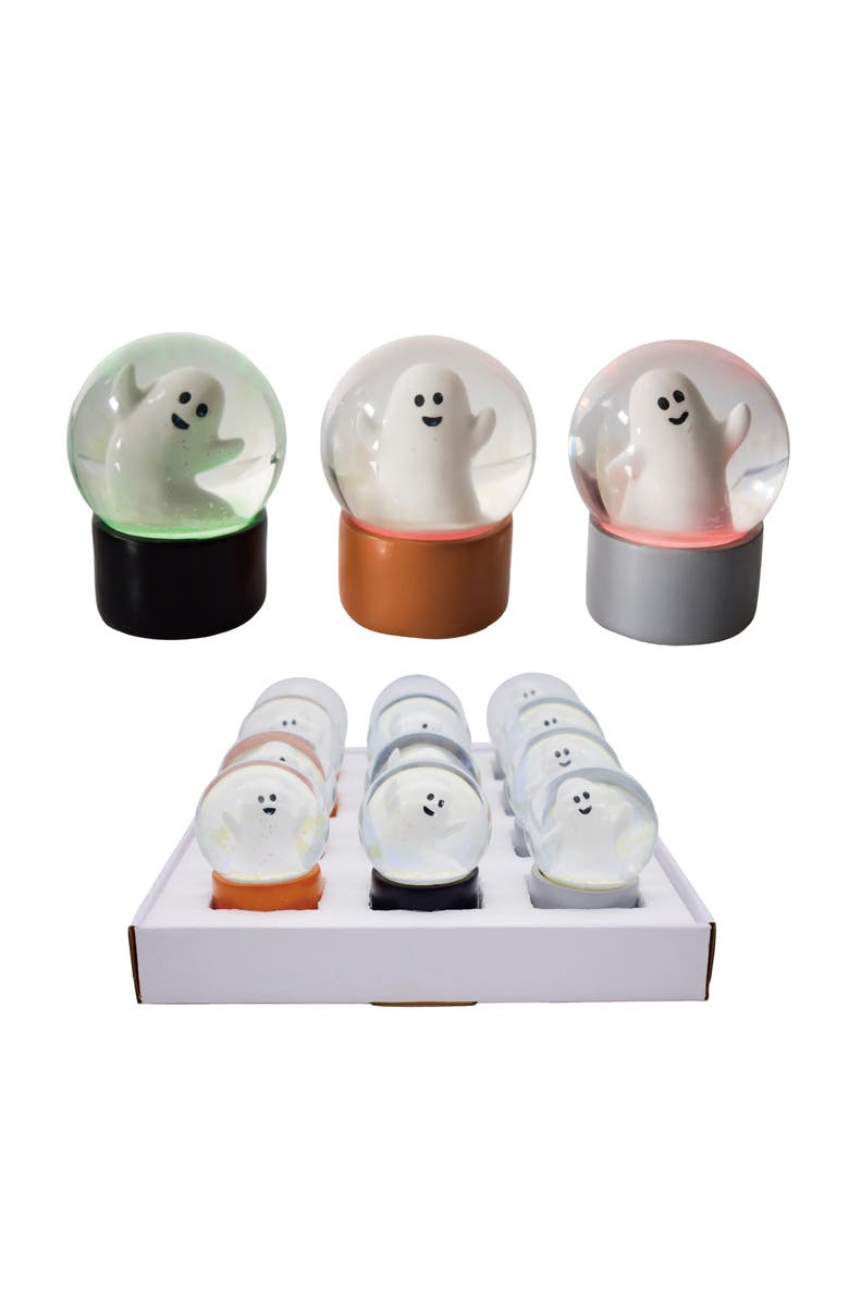 Transpac Mini Resin Ghost Light Up Globes Set of 3 Halloween Decor, Main, color, Multicolored