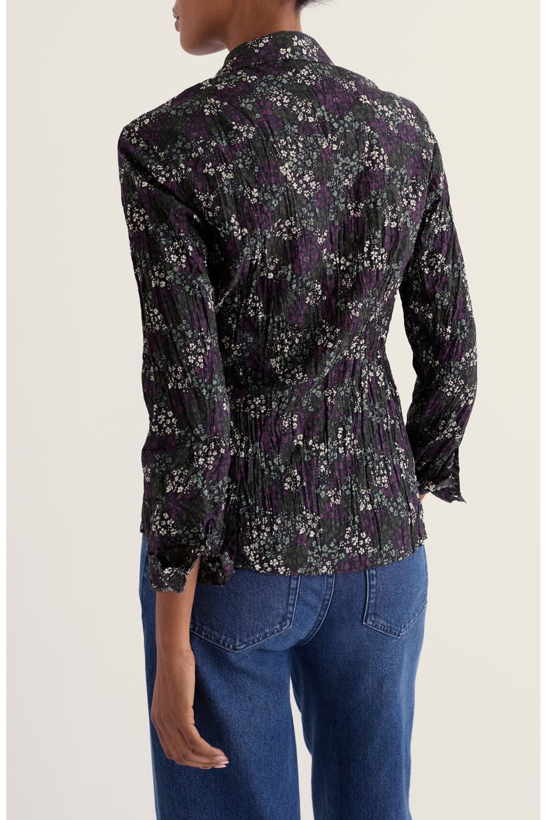 Larissa Crinkled Organic Cotton Shirt, Alternate, color, SPECKLED DITSY MIX