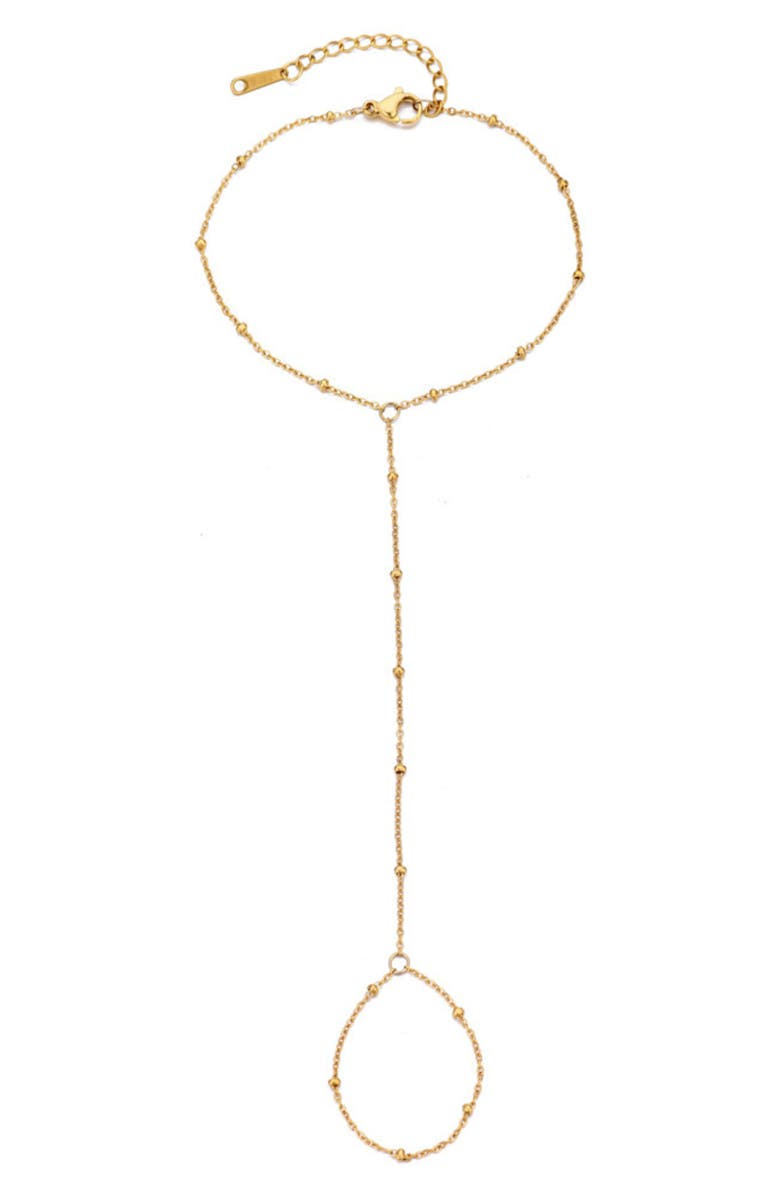 Adornia Beaded Hand Chain, Alternate, color, Gold