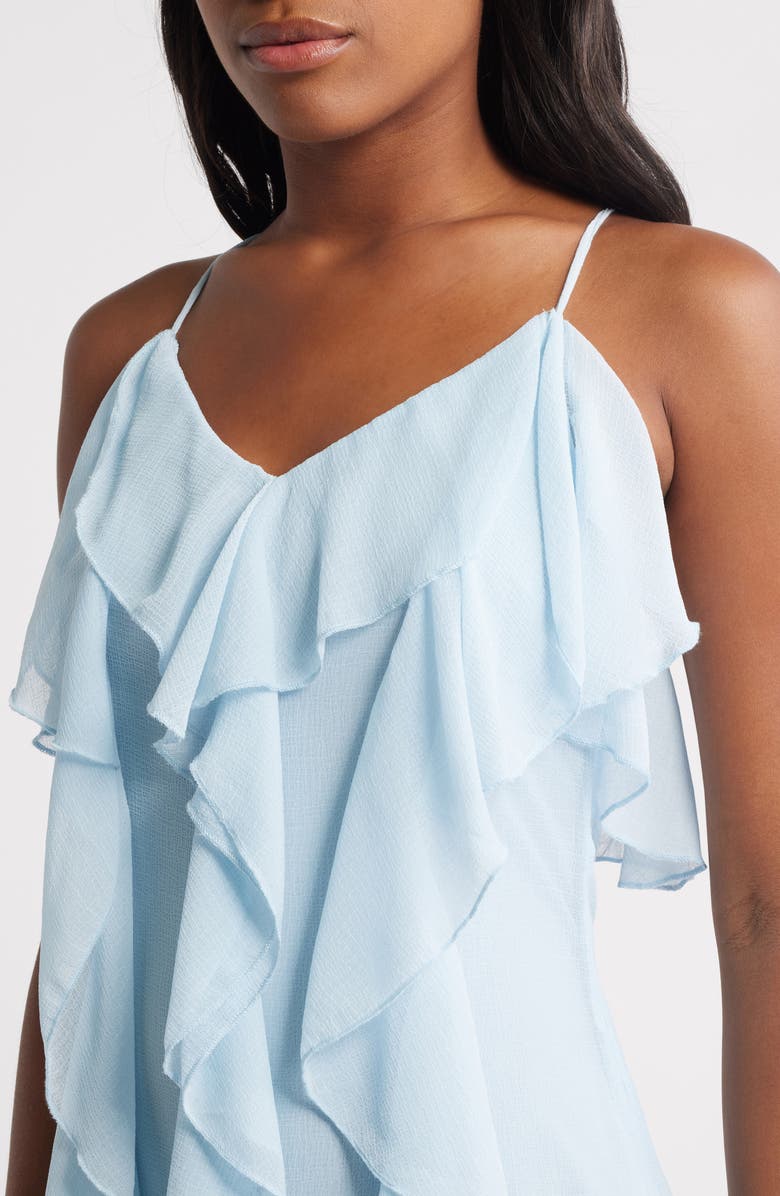 VERO MODA Camille Ruffle Detail Slipdress, Alternate, color, Skyway
