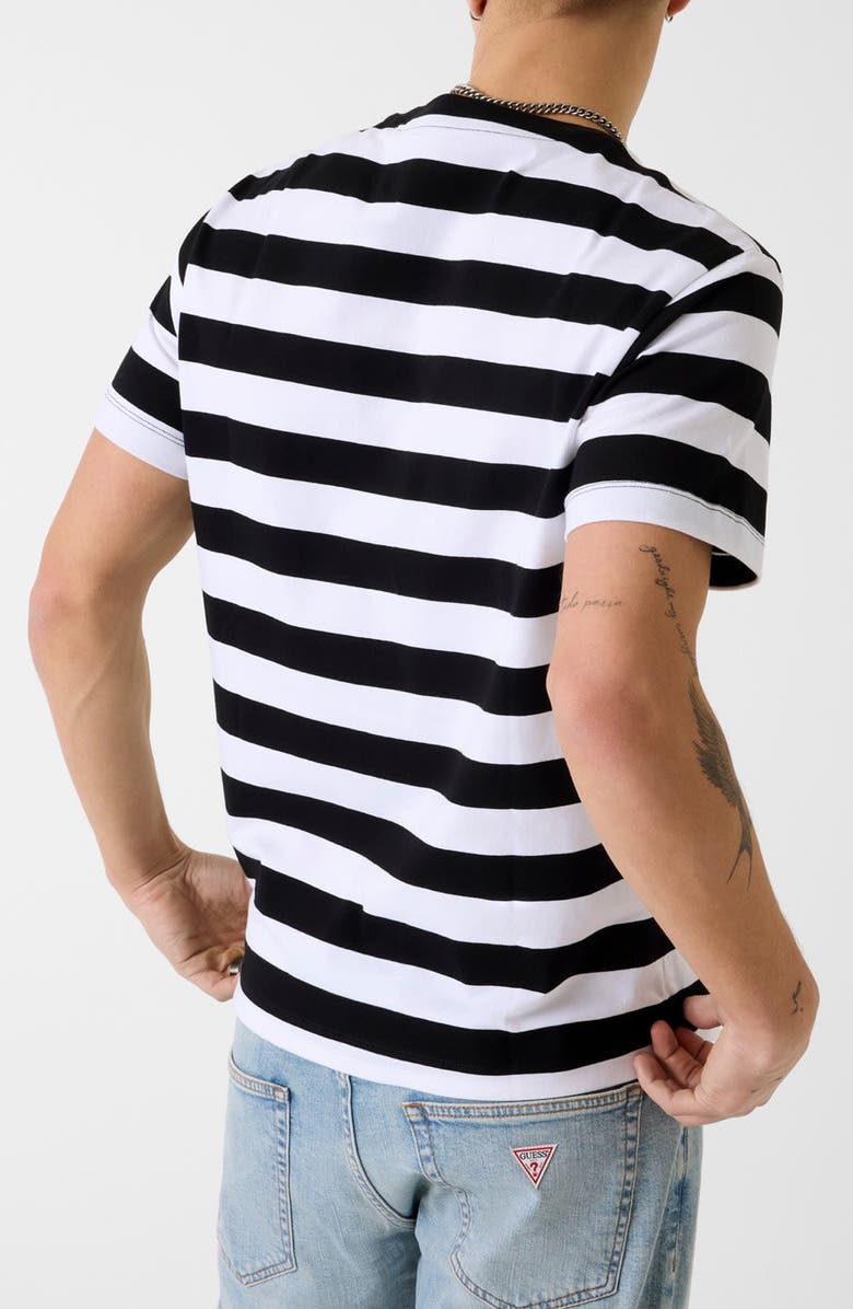 GUESS JEANS Yarn Dye Stripe Organic Cotton T-Shirt, Alternate, color, Open