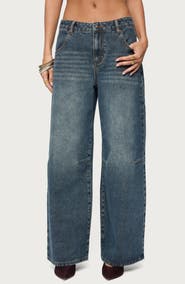 EDIKTED Santi Low Rise Wide Leg Jeans