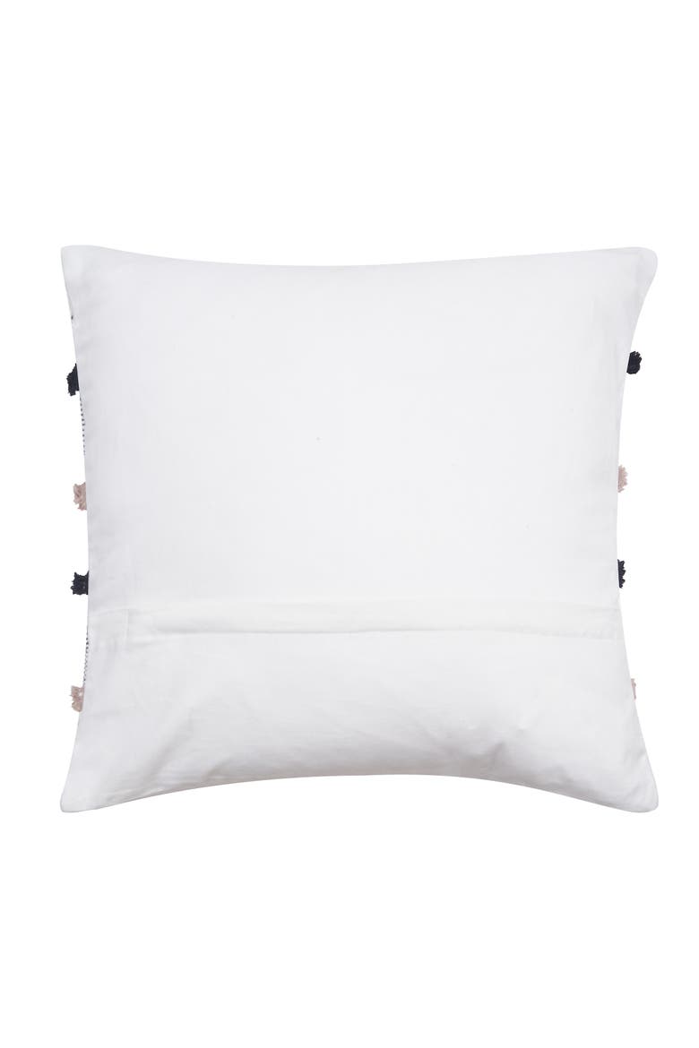 Benn Striped Tufted Texture Cotton Decorative Throw Pillow, 20" x 20" With Insert, Alternate, color, Black