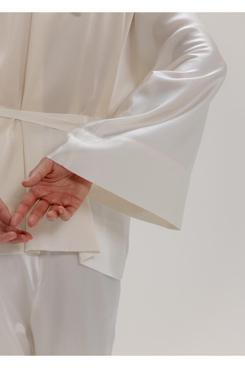 Silk Long Sleeve Jacket, Alternate, color, Milk White