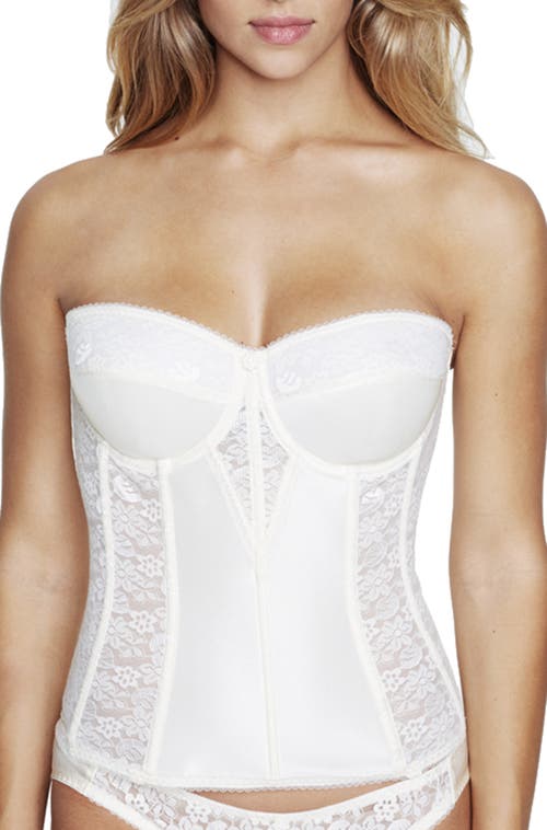 Dominique Intimates Colette Lace Low Back Convertible Corset Longline Bra In White