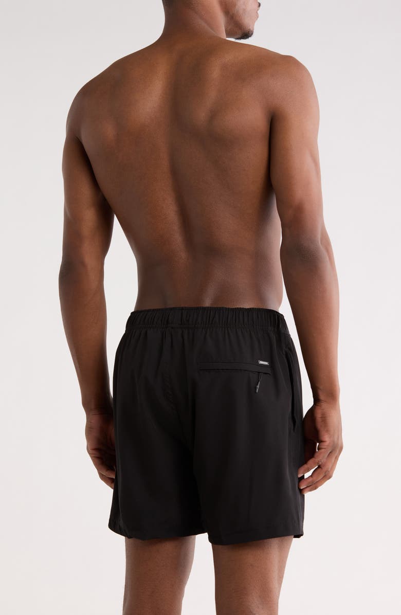 Vintage Summer Performance Lined Volley Swim Shorts, Alternate, color, Black