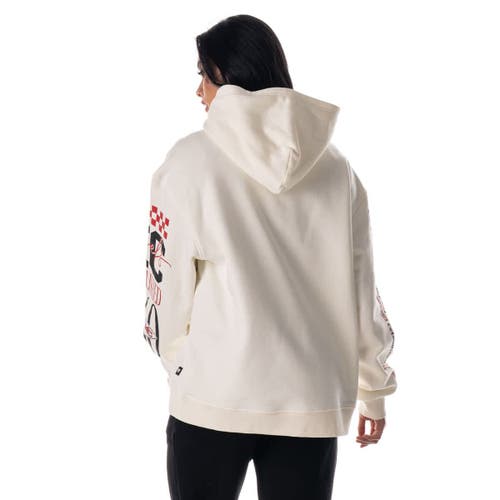 The Wild Collective Unisex Cream Kansas City Chiefs Stacked Graphic Sleeve Fleece Hoodie In White
