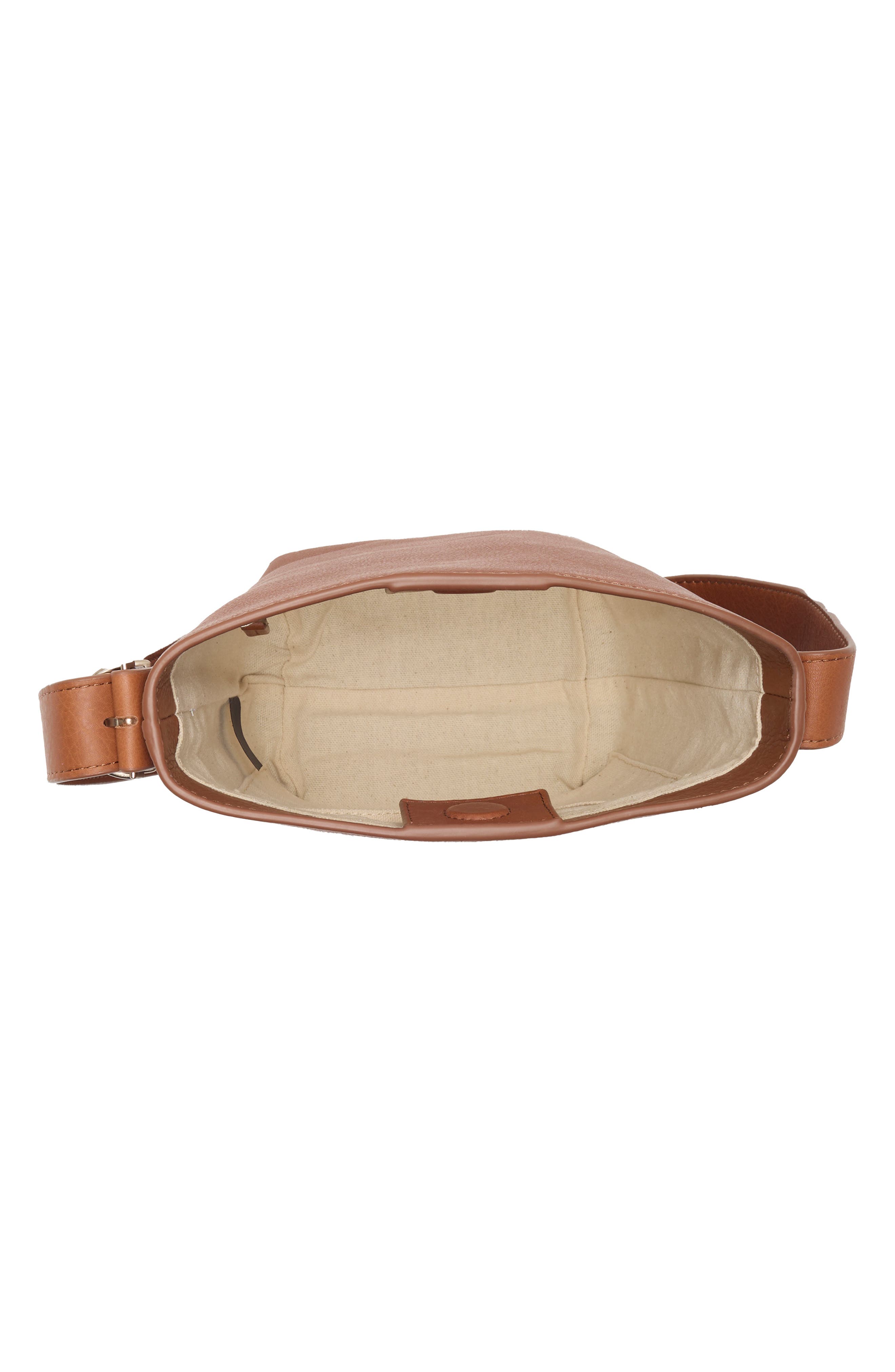 Jayden Leather Bucket Crossbody Bag, Alternate, color, CHESTNUT