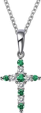 Lafonn Birthstone Cross Pendant Necklace