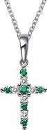 Lafonn Birthstone Cross Pendant Necklace