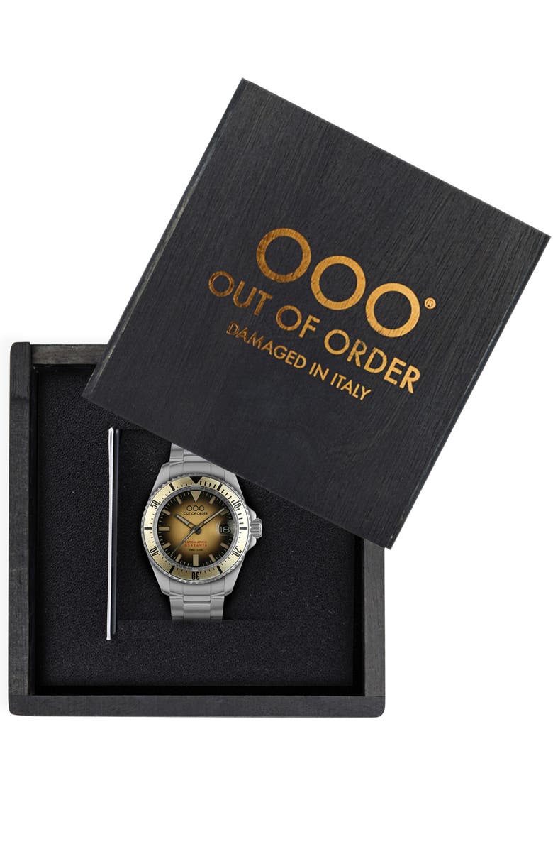 OUT OF ORDER Automatico Quaranta Bracelet Watch, 40mm, Alternate, color, Sand