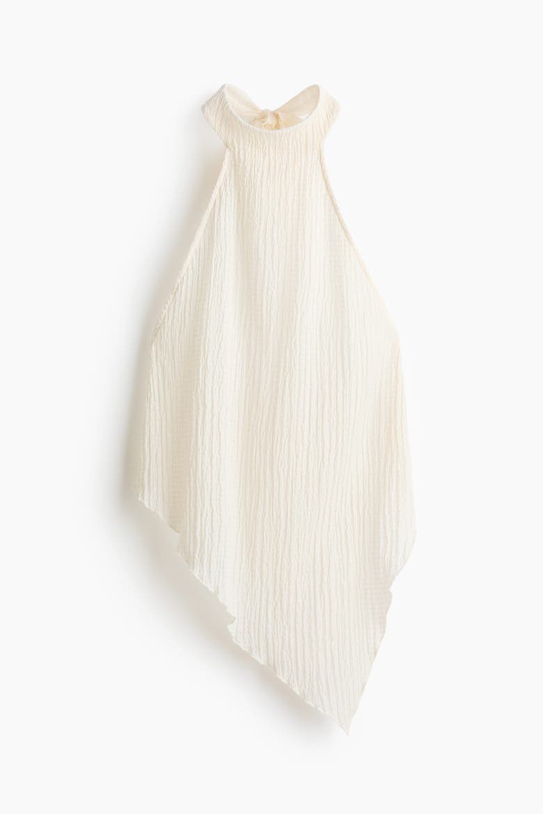 Crinkled Halterneck Top, Alternate, color, Cream