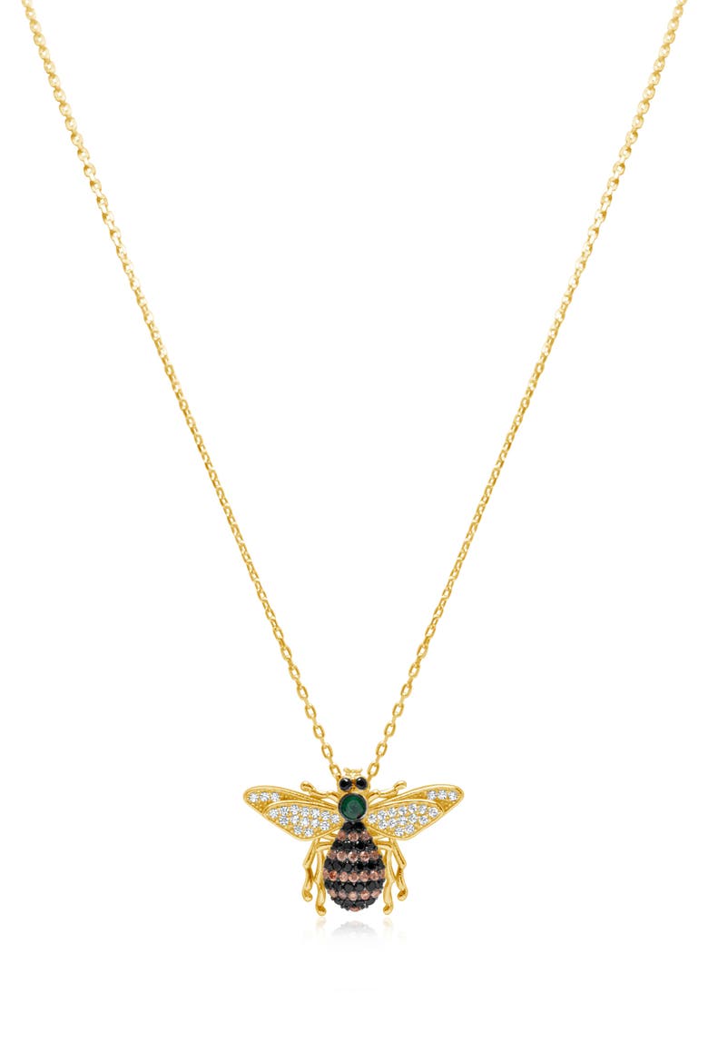 Bee Pendant Necklace, Main, color, YELLOW
