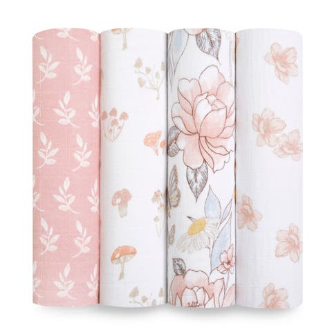 Boutique 4-Pack 100% Organic Cotton Muslin Swaddles