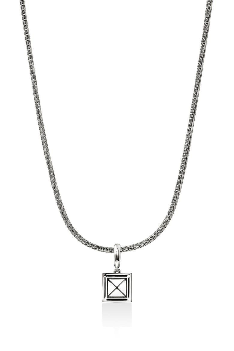 Icon Stud Pendant Necklace, 14K Gold, Sterling Silver, Diamonds, 2.5mm, Alternate, color, SILVER AND GOLD
