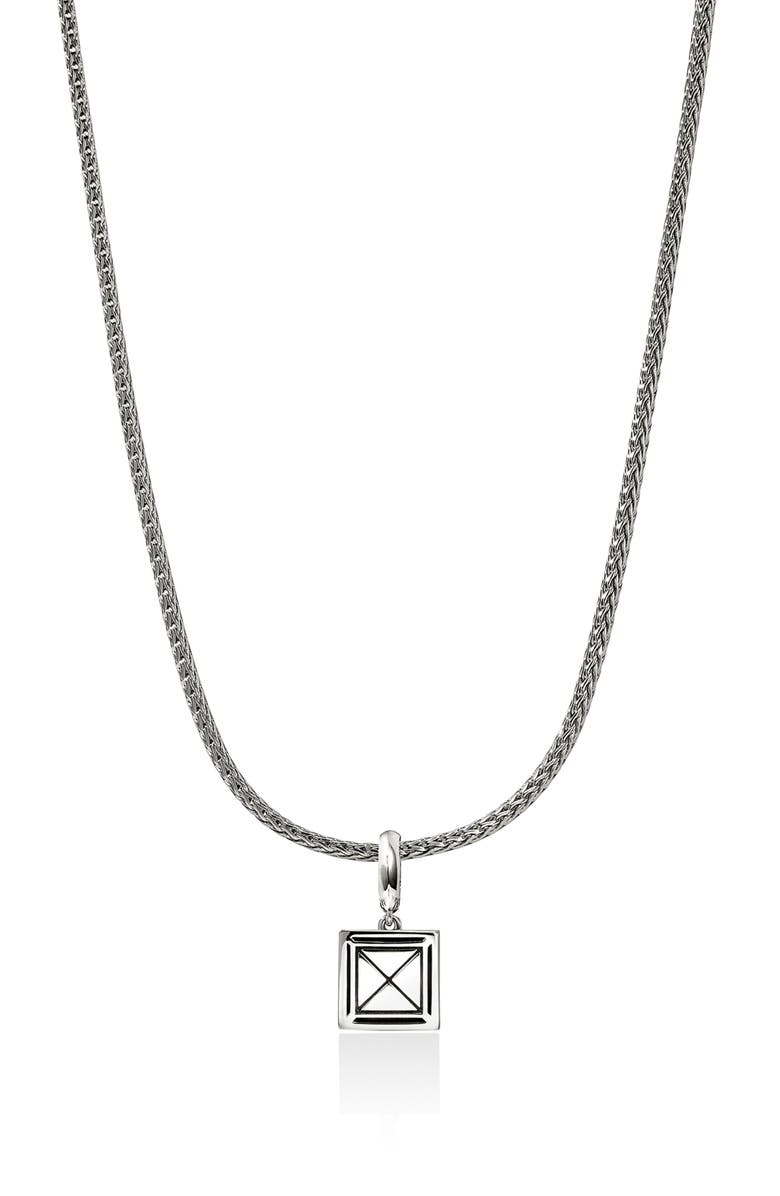John Hardy Icon Stud Pendant Necklace, 14K Gold, Sterling Silver, Diamonds, 2.5mm, Alternate, color, Silver And Gold