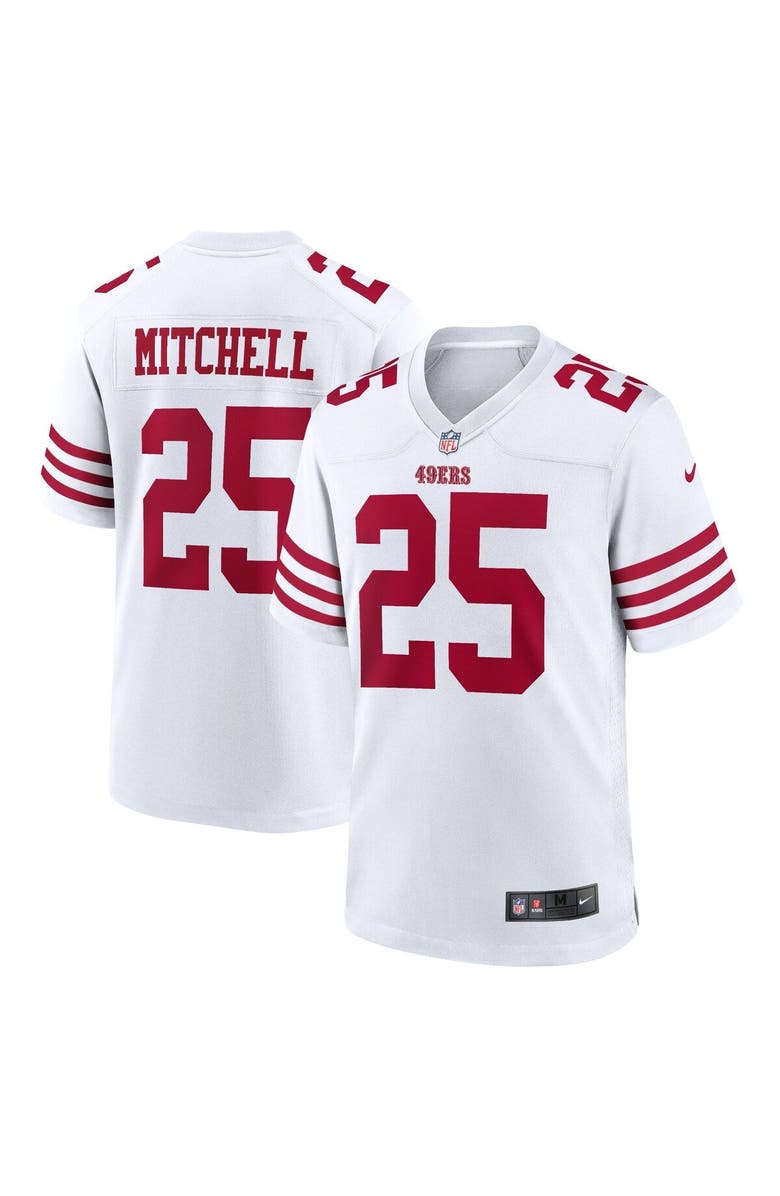 Nike Men's Nike Elijah Mitchell White San Francisco 49ers Player Game Jersey, Main, color, 