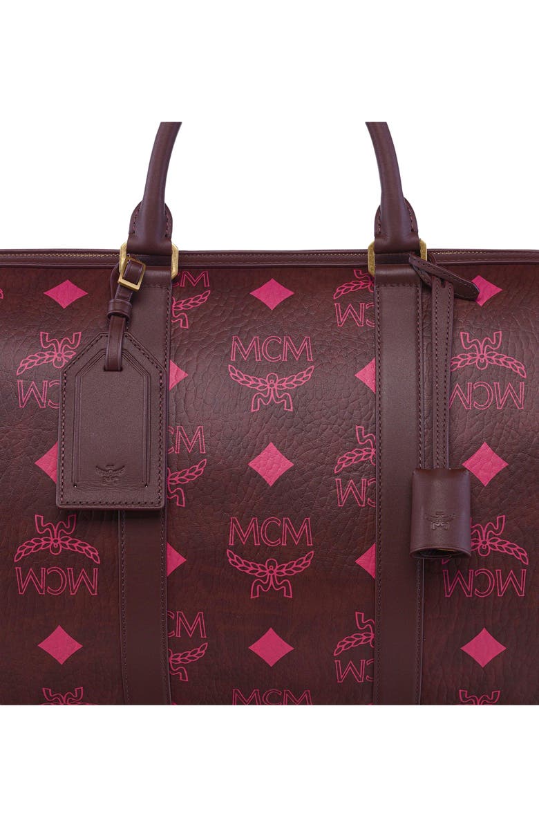 MCM Small Ottomar Weekender Bag in Maxi Visetos, Alternate, color, Cinnamon