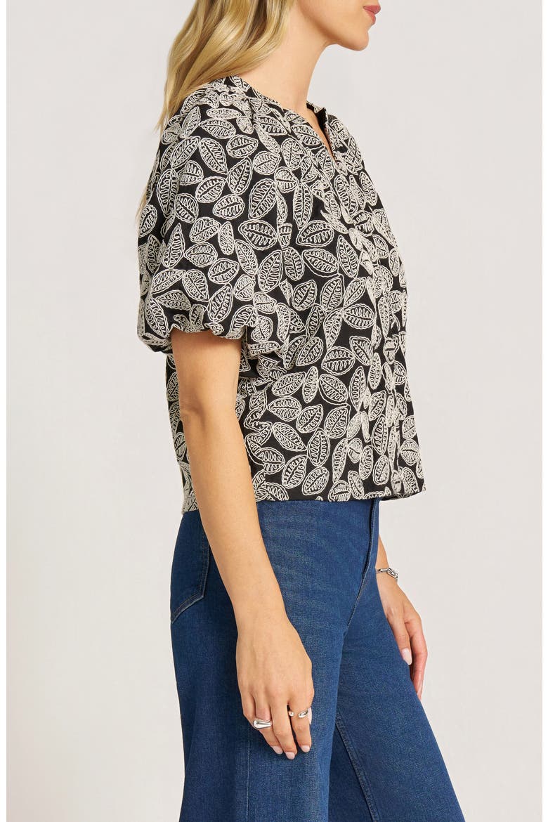 Irie Embroidered Leaf Top, Alternate, color, BLACK/NATU