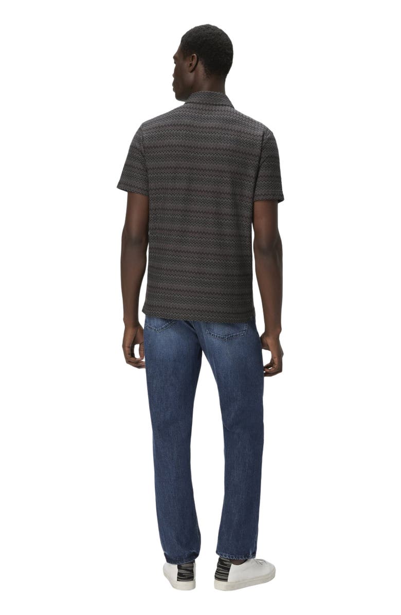 Missoni Short Sleeve Cotton Polo With Zigzag Pattern, Alternate, color, Grey