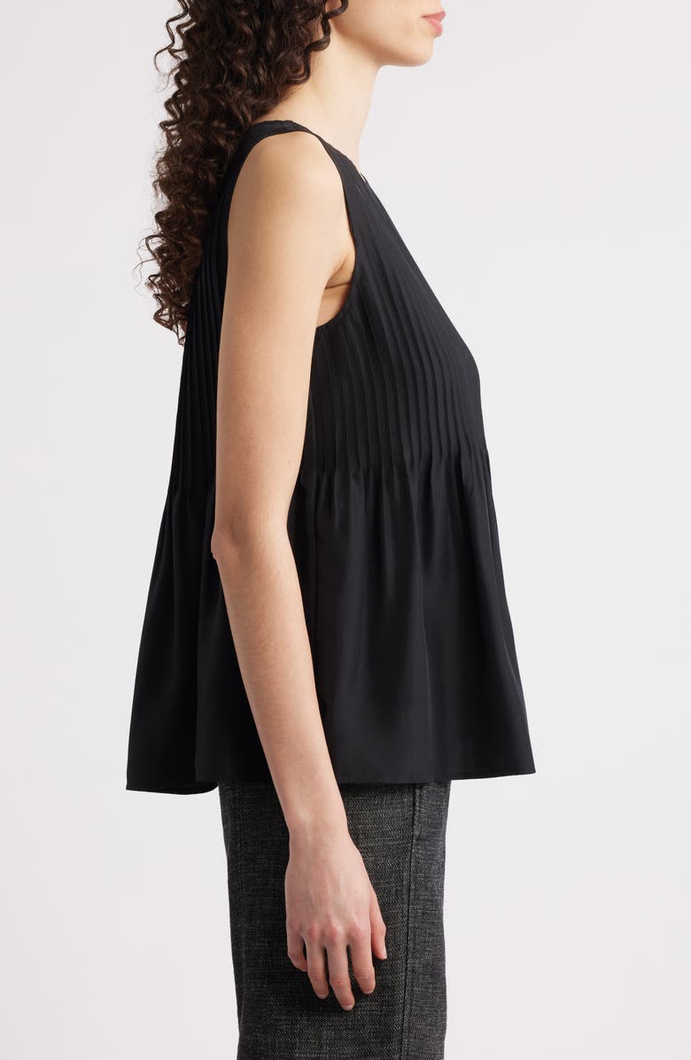 Eileen Fisher Pleated Silk Sleeveless Top, Alternate, color,