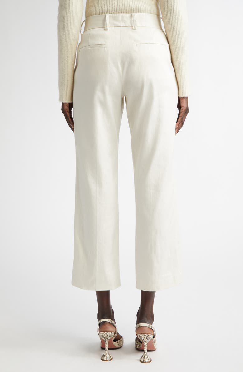 Brandon Maxwell The Soren Stretch Linen & Cotton Ankle Pants, Alternate, color, 