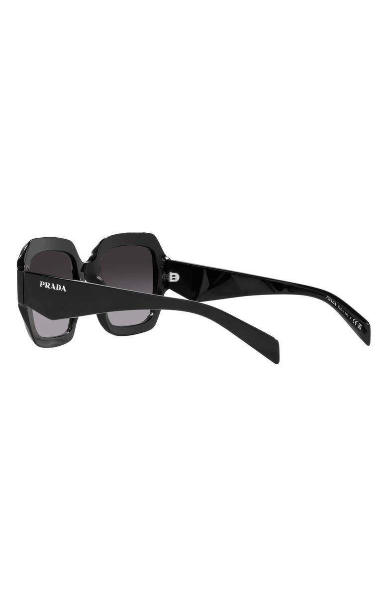 Prada 54mm Rectangular Sunglasses, Alternate, color, Black