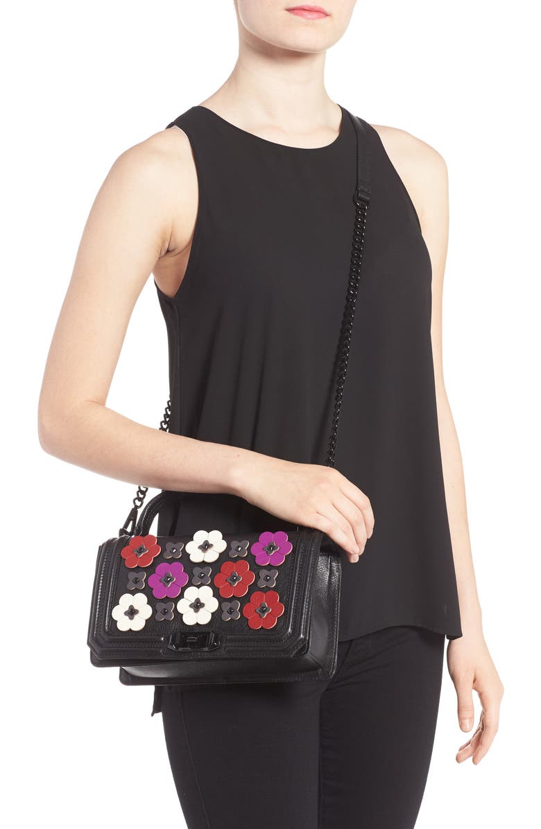Rebecca Minkoff Love Floral Appliqué Crossbody Bag, Alternate, color,