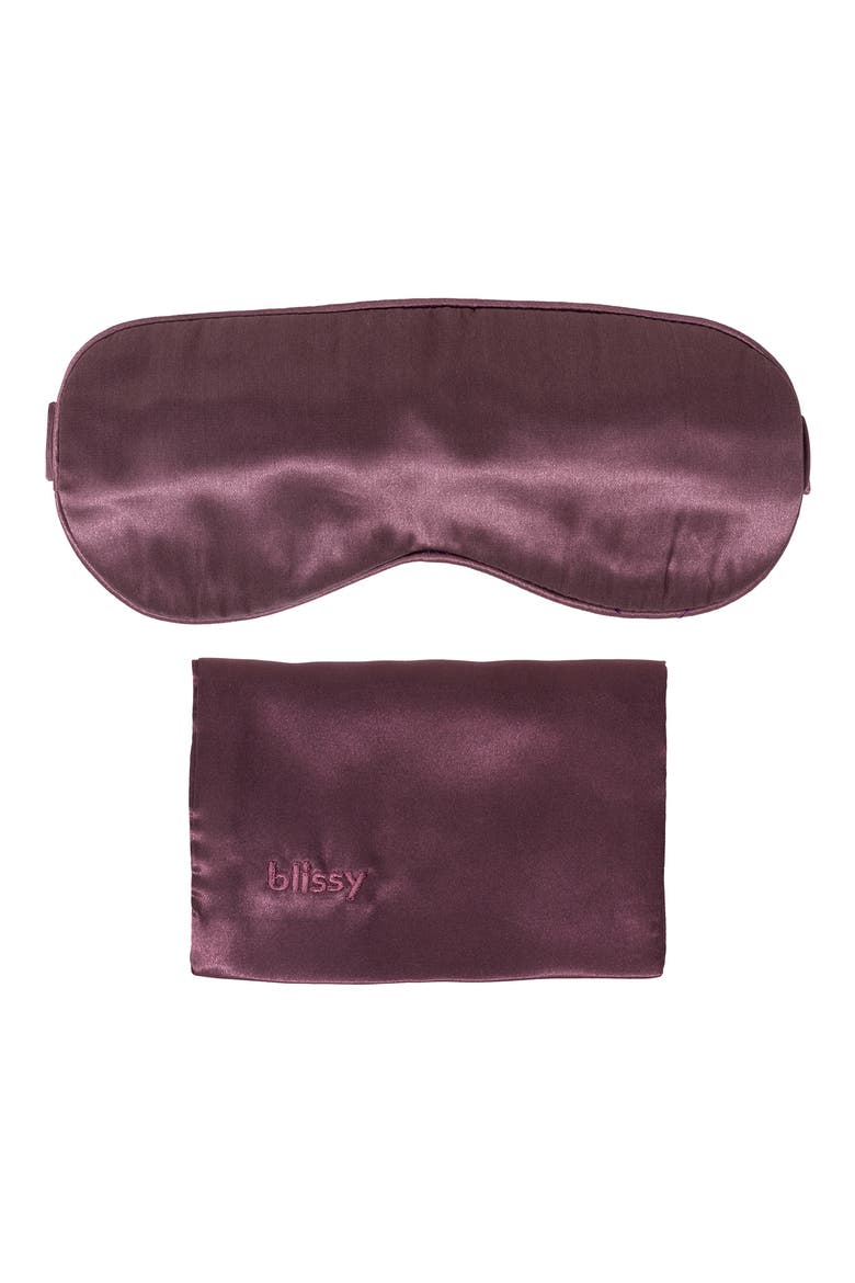 Silk Sleep Mask, Main, color, PLUM