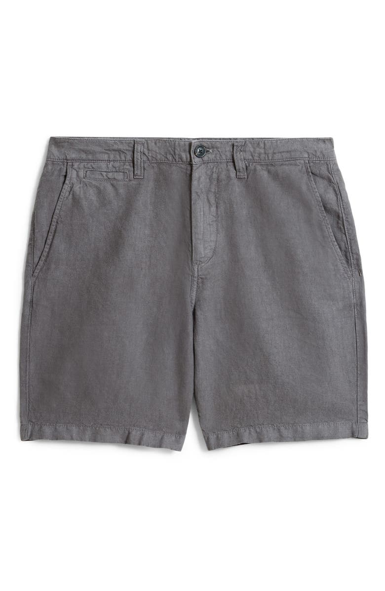 John Varvatos Johnny Flat Front Shorts, Alternate, color, Seal Grey
