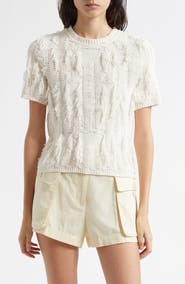 Ulla Johnson Rumi Fringe Cotton Blend Sweater