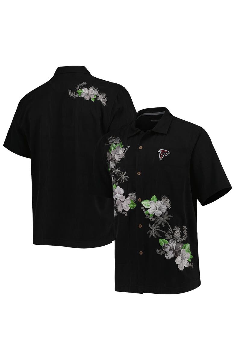 Tommy Bahama Men's Tommy Bahama Black Atlanta Falcons Sport Azule Oasis Camp Button-Up Shirt, Main, color, 
