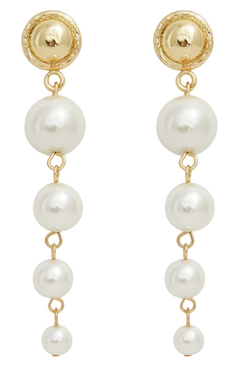 Petit Moments Bridget Freshwater Pearl Linear Drop Earrings, Main, color, 