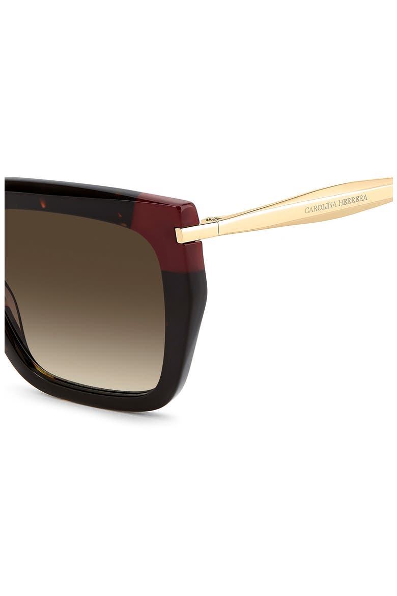 55mm Gradient Rectangular Sunglasses, Alternate, color, HAVANA/ BROWN