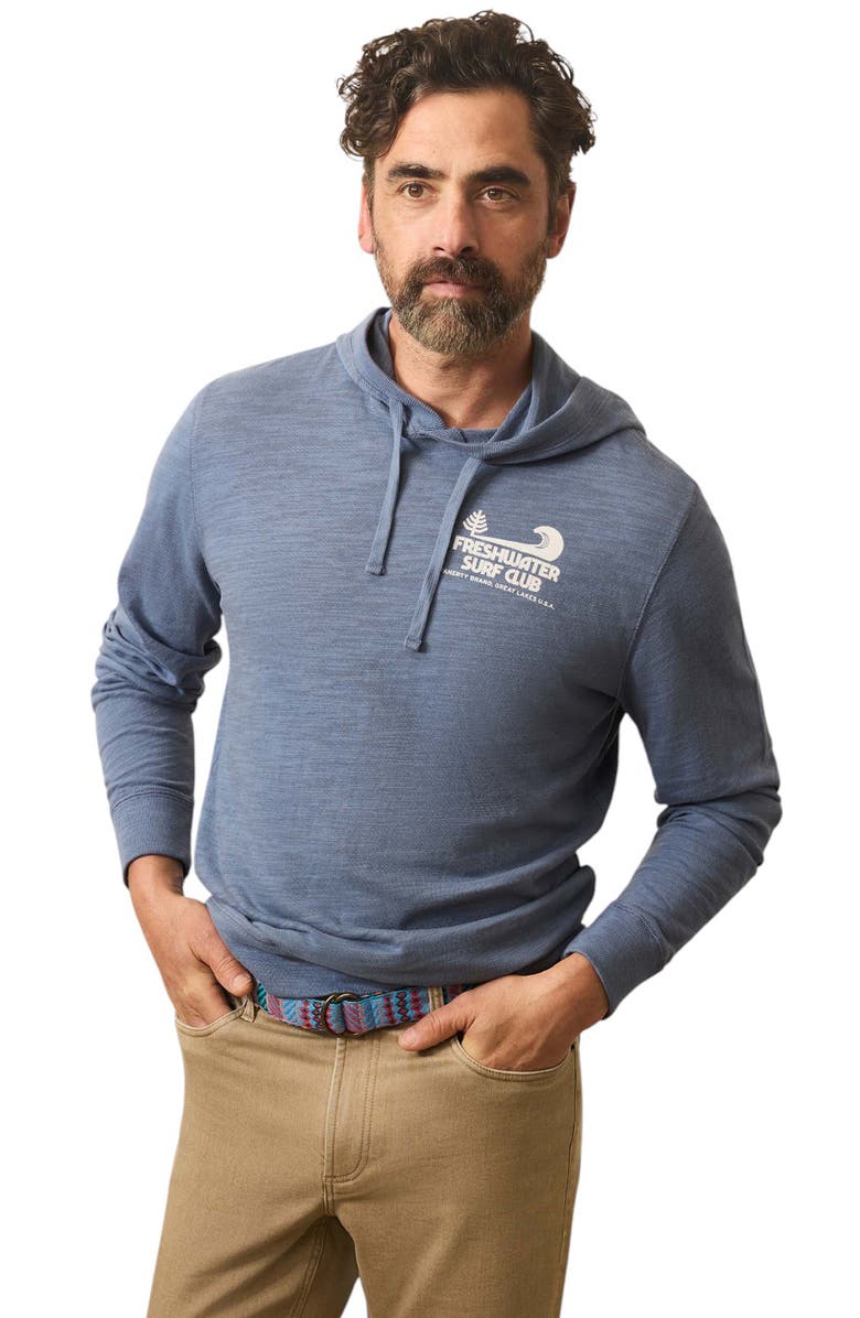 Faherty Sunwashed Slub Organic Cotton Graphic Hoodie, Alternate, color, Dusk