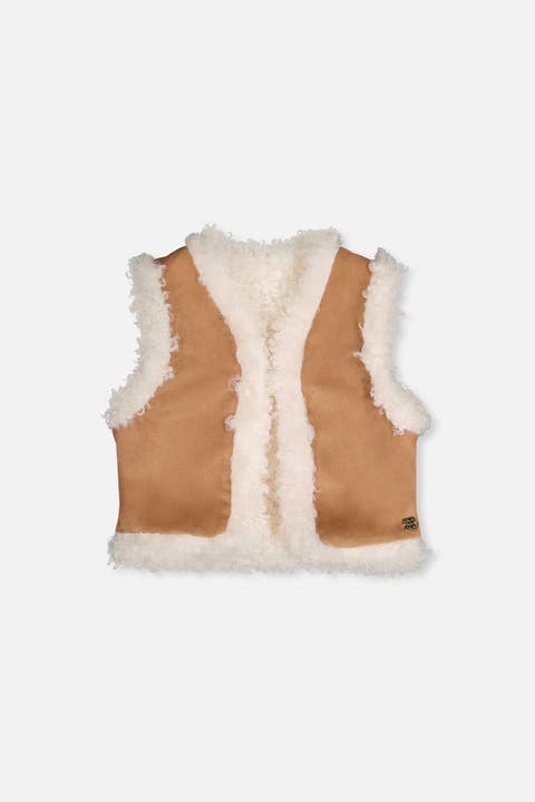 Reversible Suede Fleece Trim Vest