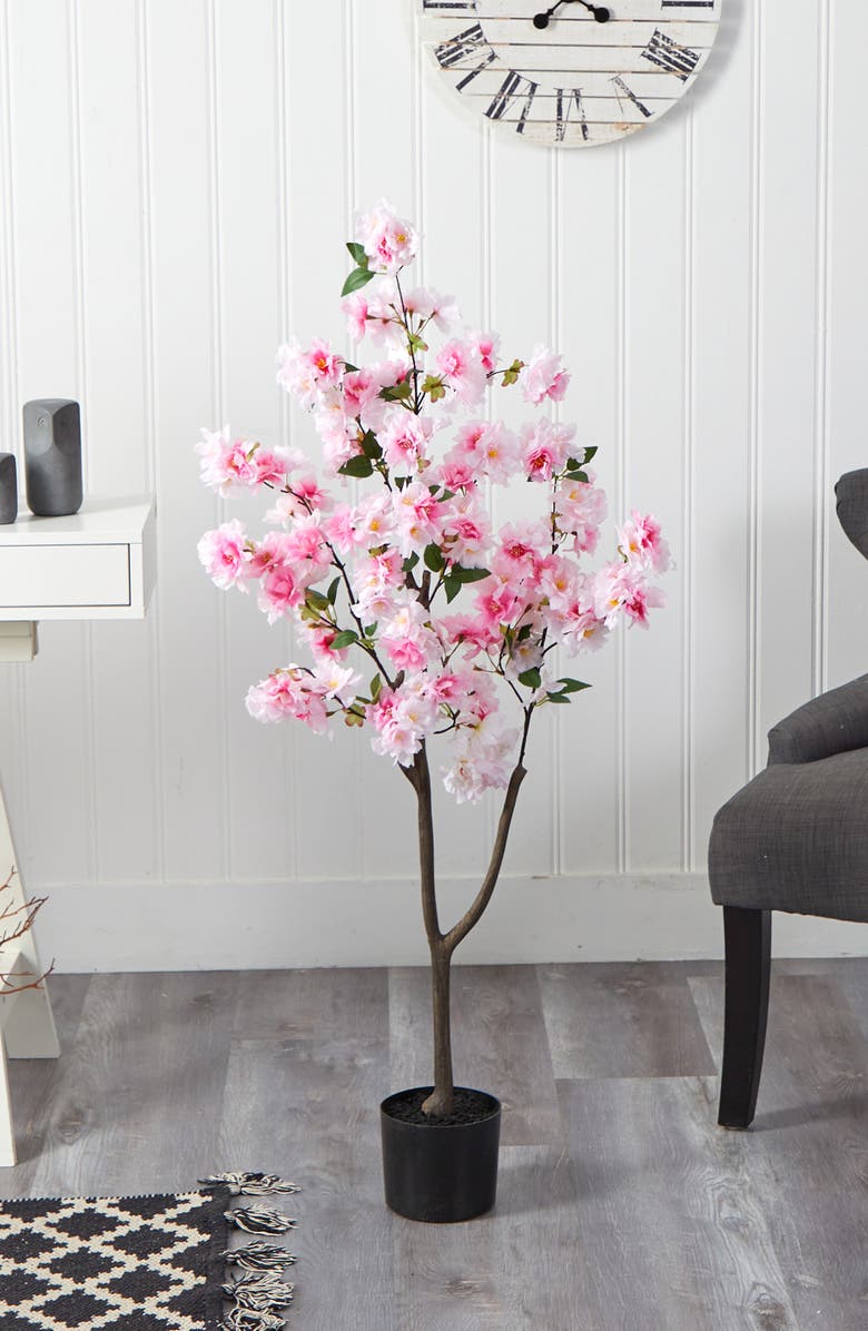 NEARLY NATURAL 4 ft. Cherry Blossom Artificial Tree, Alternate, color,