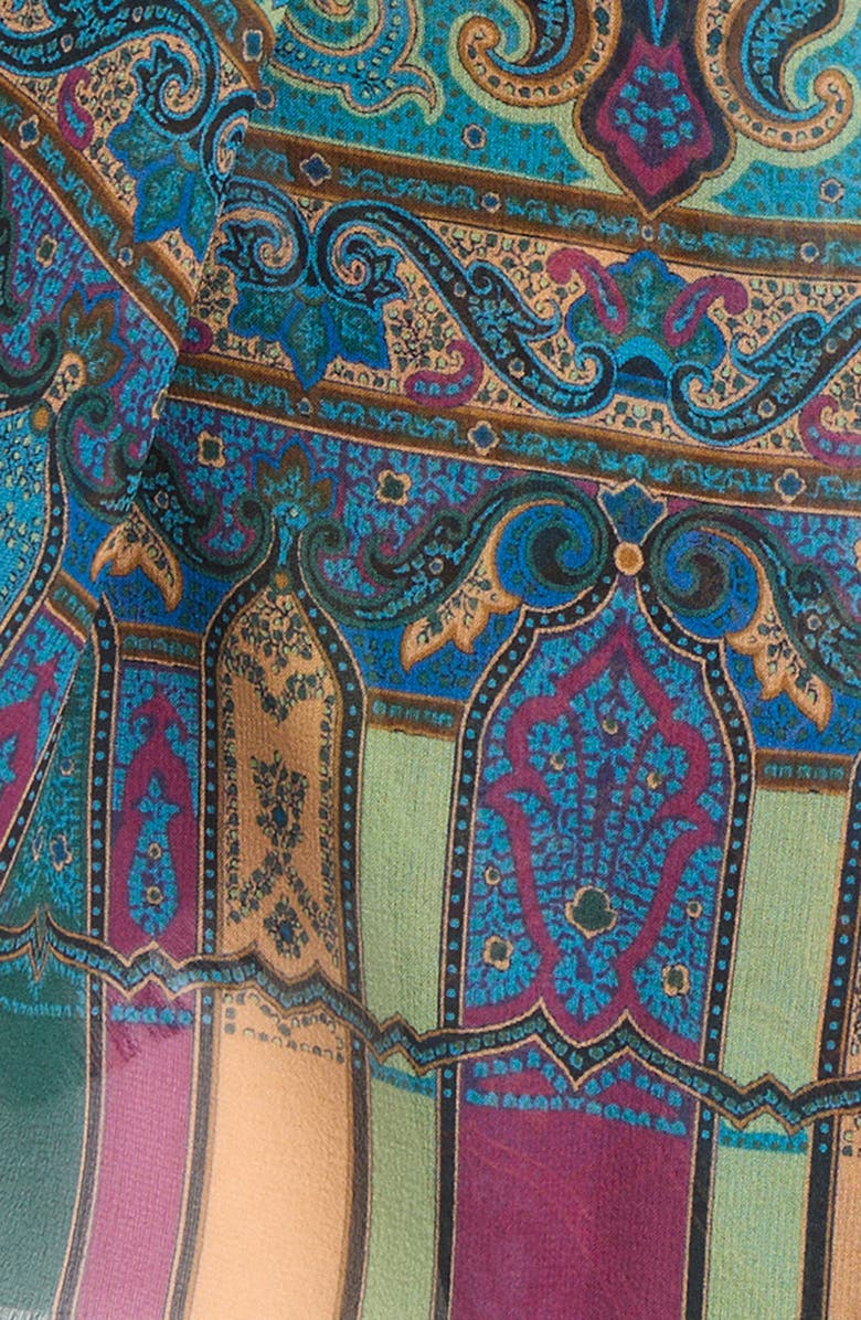 Etro Tosca Silk Fringe Scarf, Alternate, color, S9883 Multicolour/ Blue