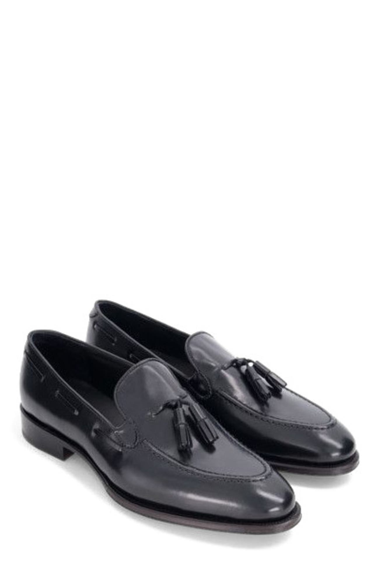 Anthony Veer Camden Tassel Loafer, Alternate, color, Obisidian Black Leather