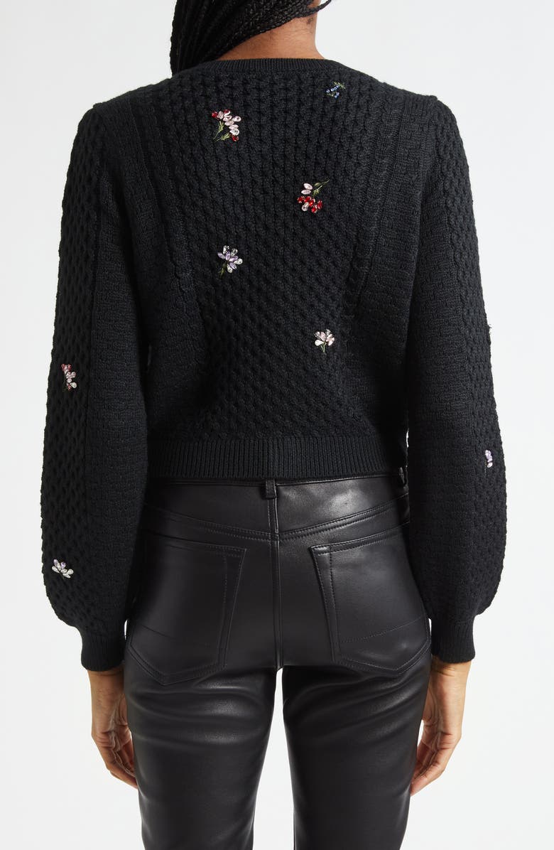 Cinq à Sept Rasa Beaded Cardigan, Alternate, color, Black