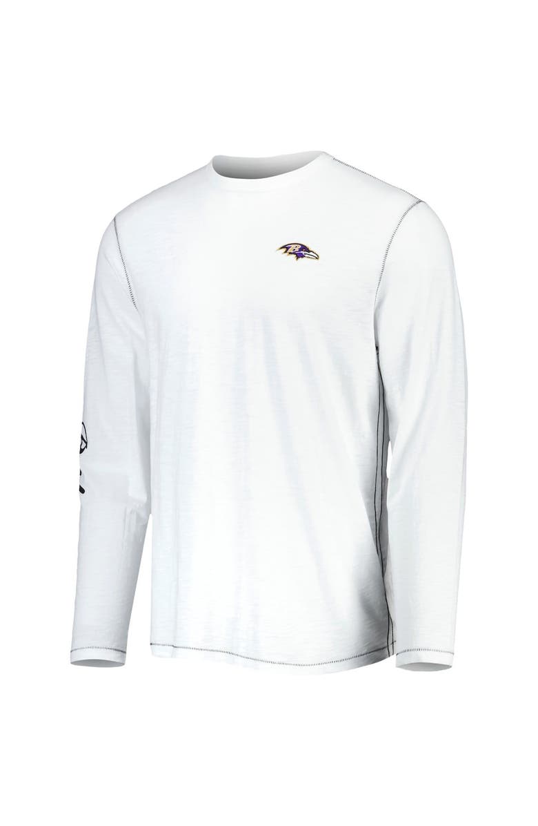 Tommy Bahama Men's Tommy Bahama White Baltimore Ravens Laces Out Billboard Long Sleeve T-Shirt, Alternate, color,