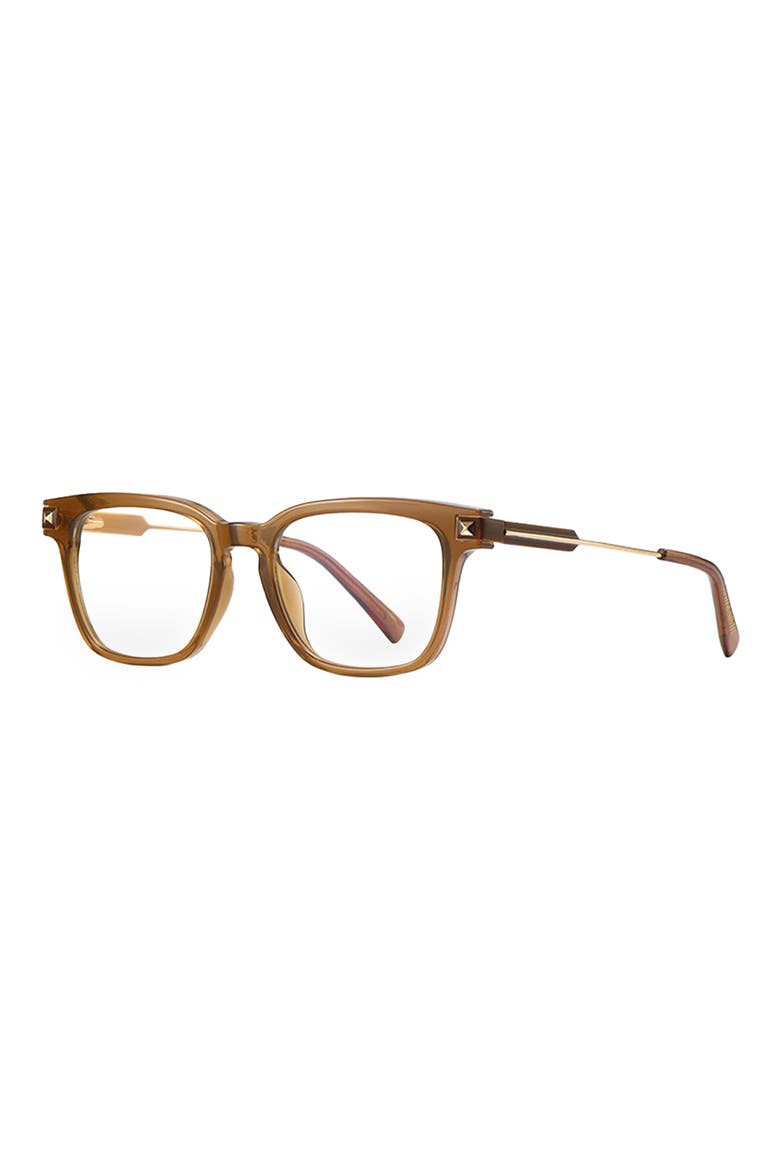 Karli 53mm Rectangular Blue Light Blocking Glasses, Alternate, color, TRANSPARENT CLAY