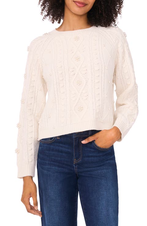 Embellished Cable Stitch Sweater