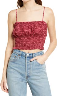 Melrose and Market Smocked Cropped Camisole