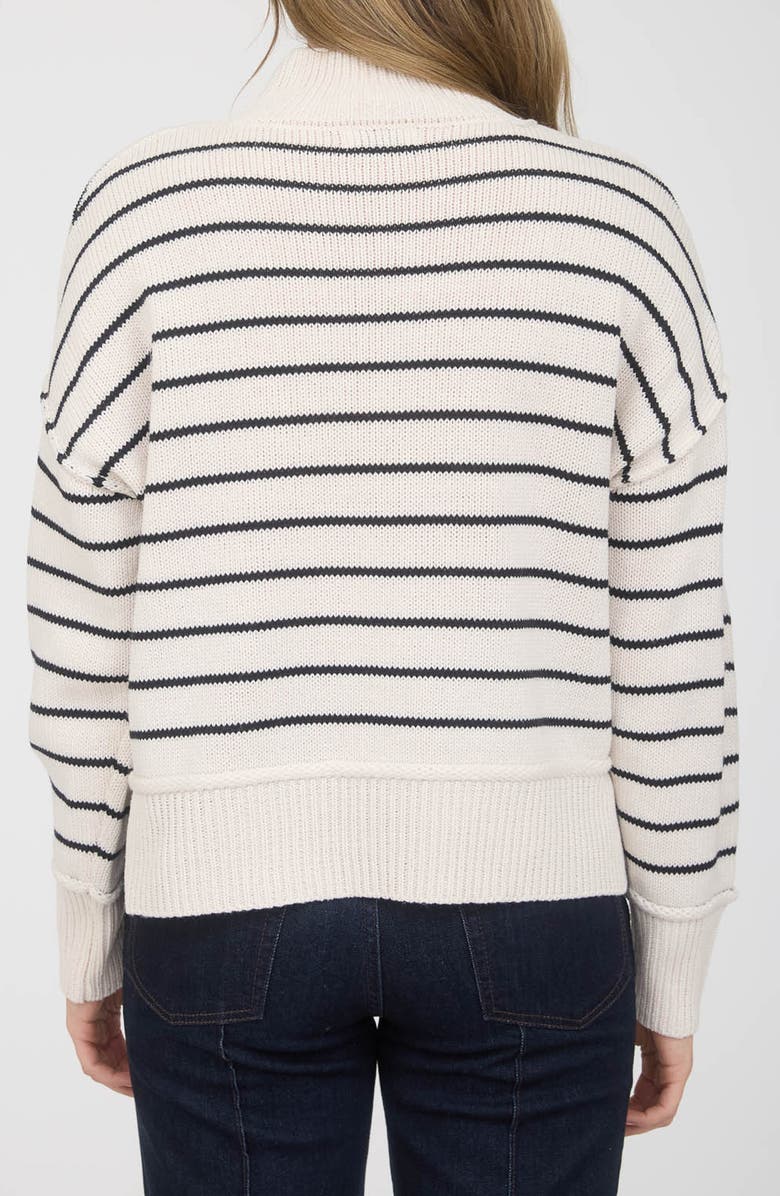 Blu Pepper Stripe Mock Neck Sweater, Alternate, color, Cream