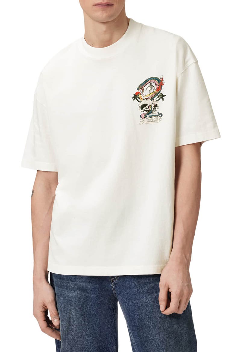 Snakepit Crewneck Graphic T-shirt, Main, color, CHALK WHITE